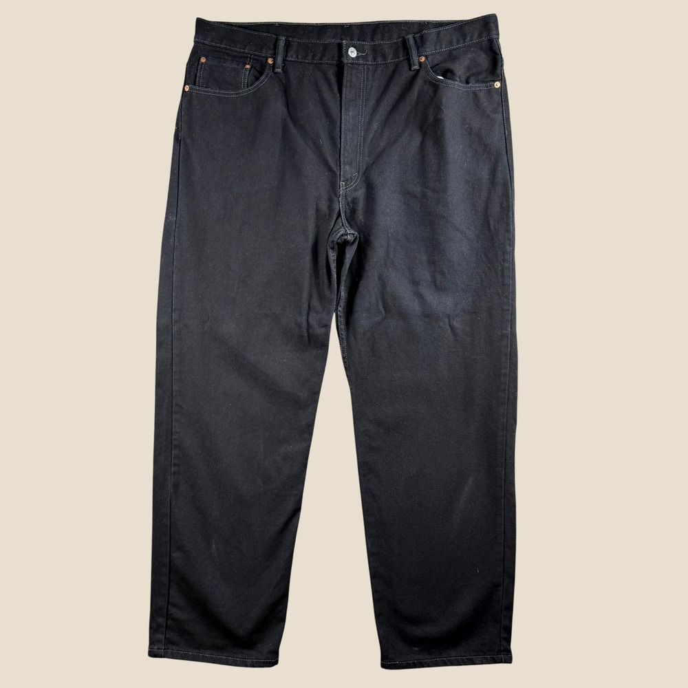 Levi's Jeans Men 44x32 Black 550 Relaxed Fit Tapered‎ Leg Cotton Denim Casual